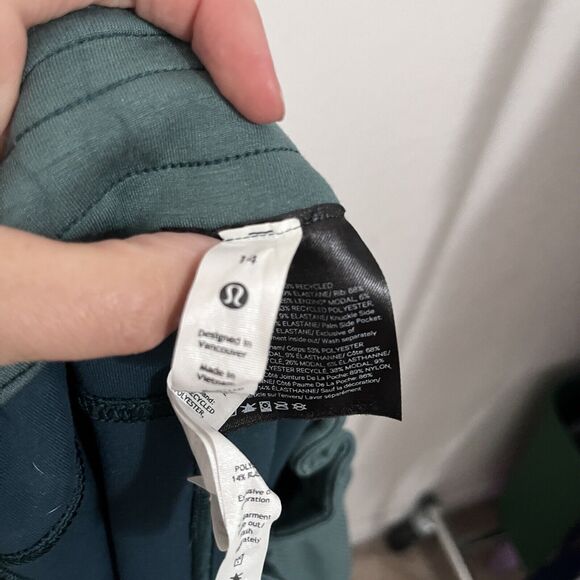 Lululemon Womens Size 14 Brushed Softstreme Ribbed High-Rise Jogger Green Jasper - Picture 5 of 11